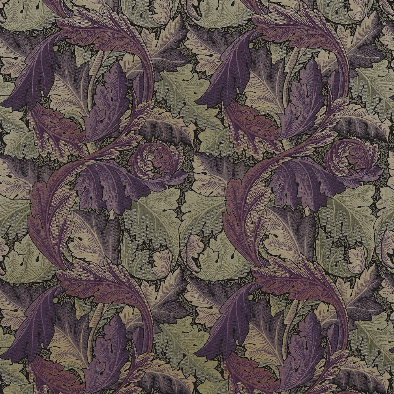 Acanthus Tapestry Fabric by Morris & Co. - DM6W230271 - Grape/Heather