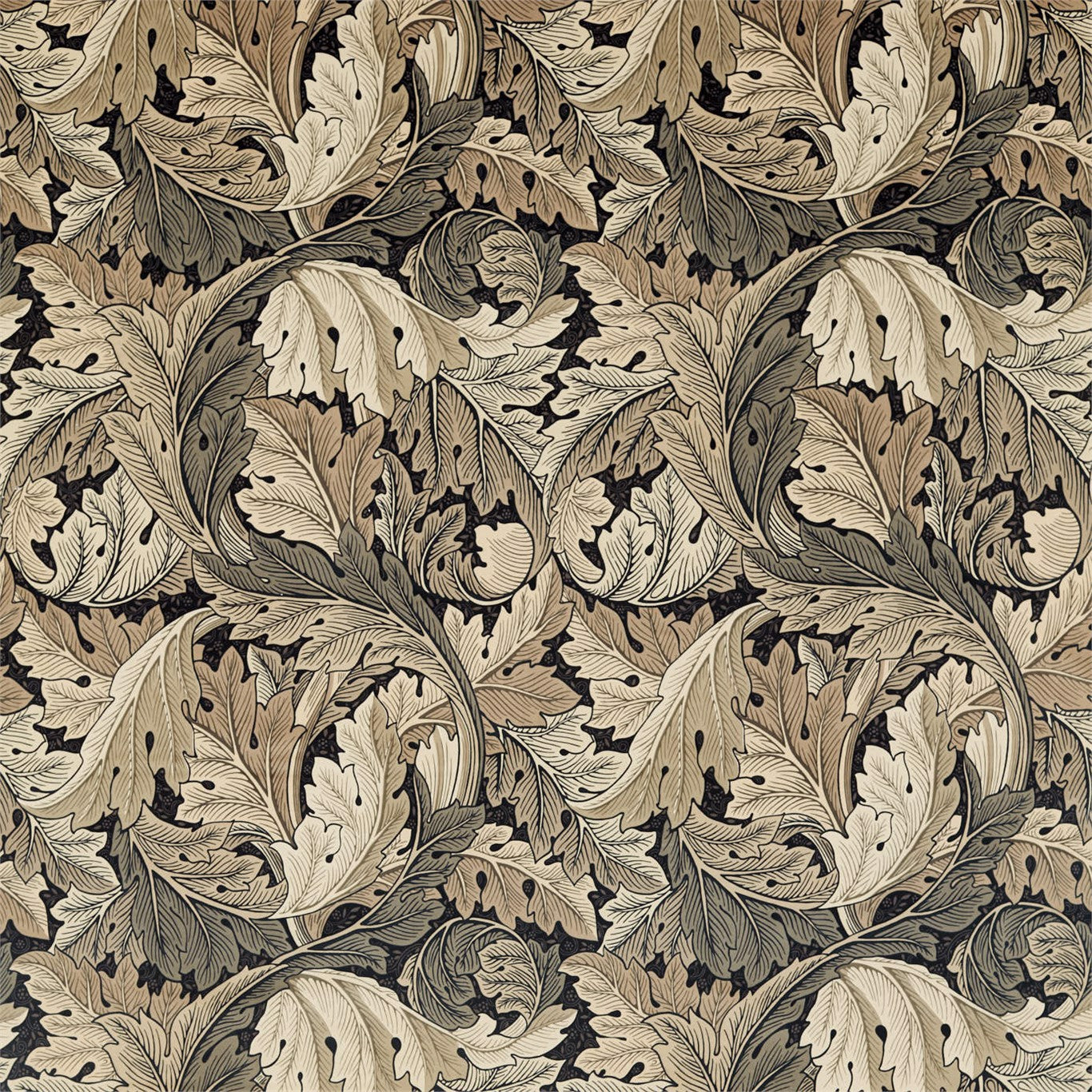 Acanthus Fabric by Morris & Co. - DMA4226399 - Charcoal/Grey