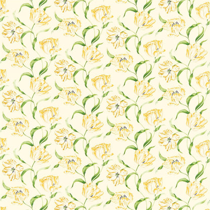 Dancing Tulips Fabric by Sanderson Home - DMAY221951 - Primrose/Green