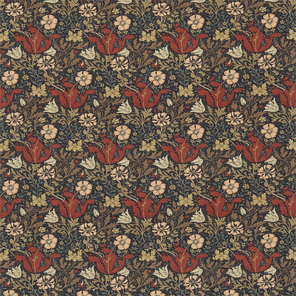 Compton Faded Fabric by Morris & Co. - DMC196204 - Faded Terracotta/Multi
