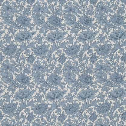 Chrysanthemum Toile Fabric by Morris & Co. - DMCOCH203 - Woad/Chalk