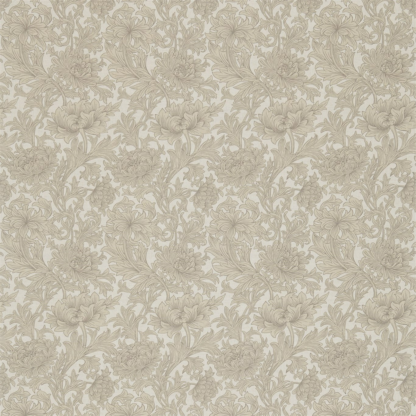 Chrysanthemum Toile Fabric by Morris & Co. - DMCOCH204 - Sisal/Canvas