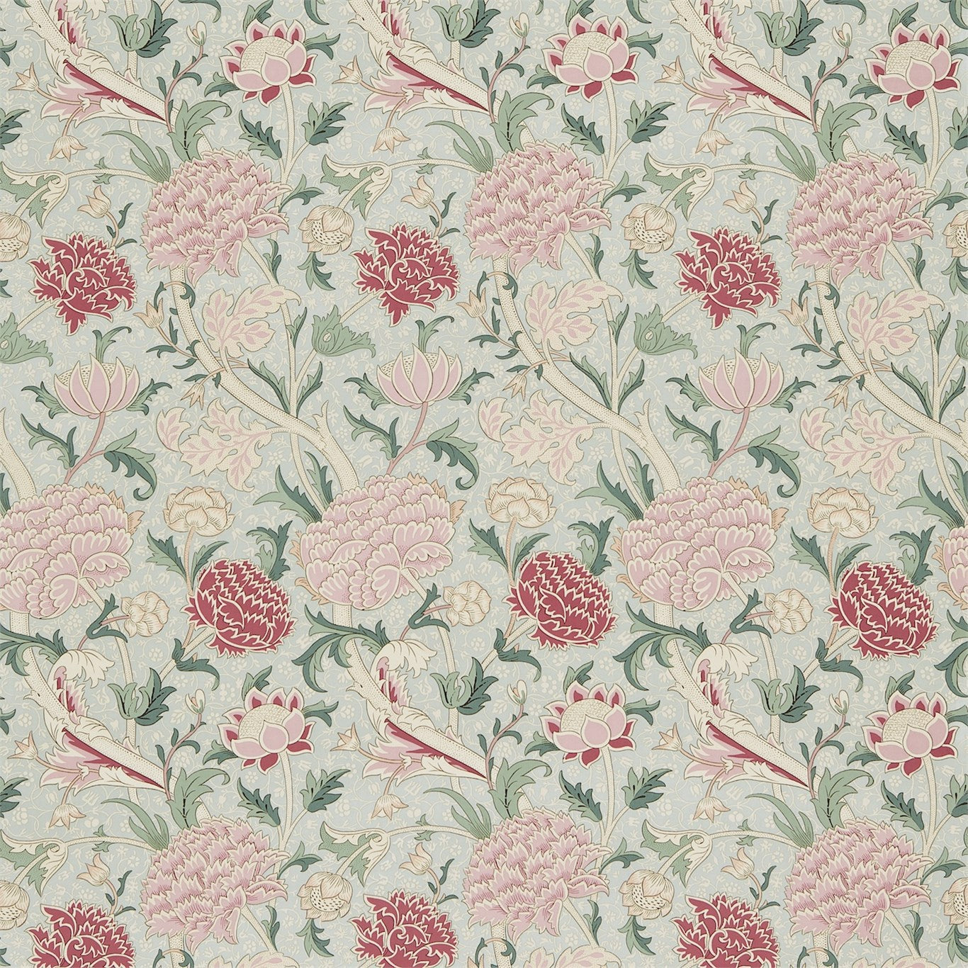 Cray Fabric by Morris & Co. - DMFPCR203 - Duckegg/Pink