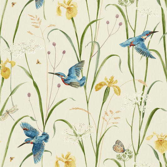 Kingfisher & Iris Fabric by Sanderson