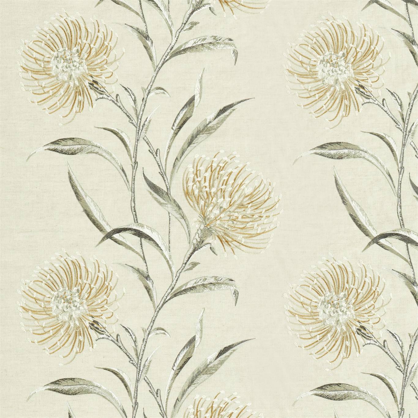 Catherinae Embroidery Fabric by Sanderson - DNTF237188 - Hay