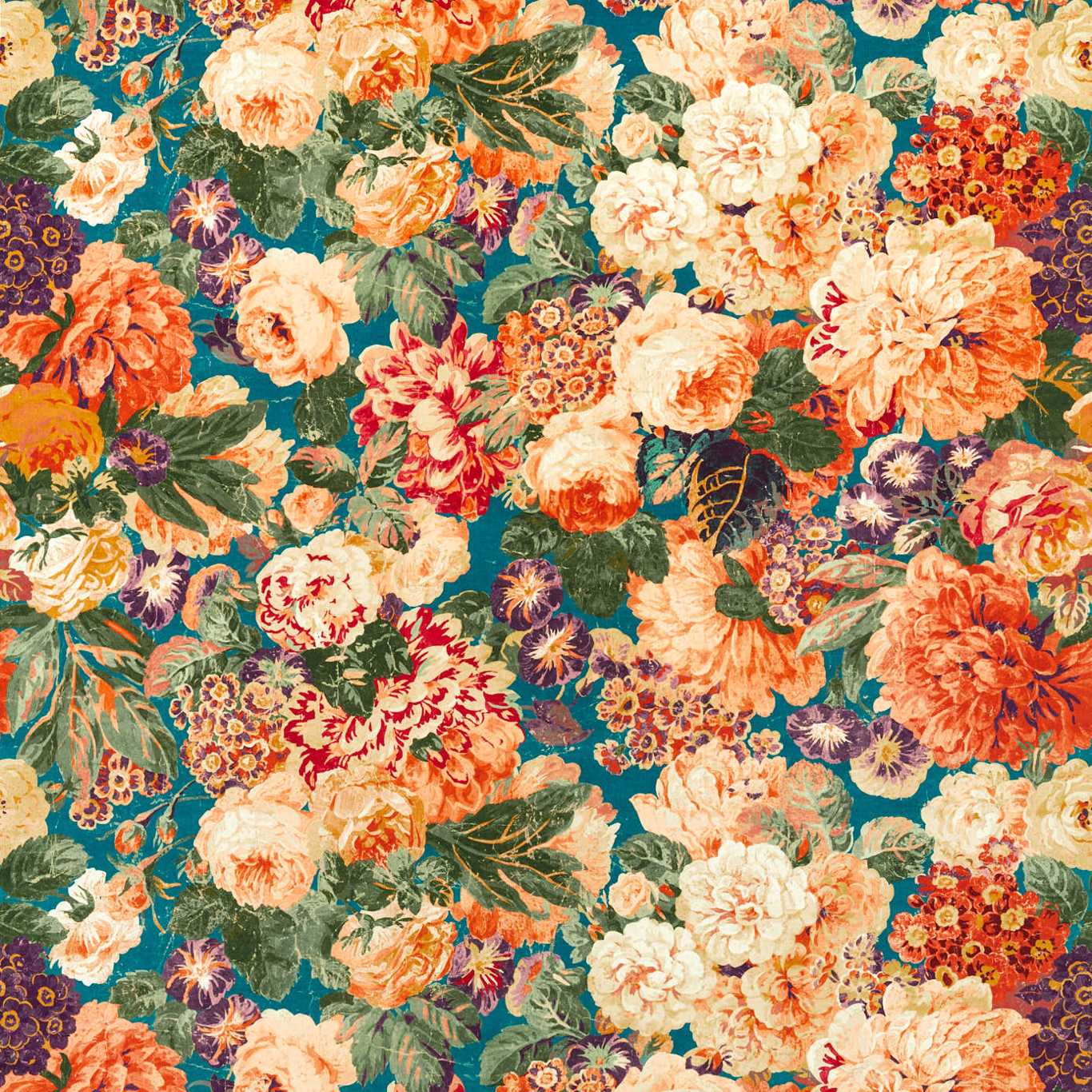Very Rose And Peony Fabric by Sanderson