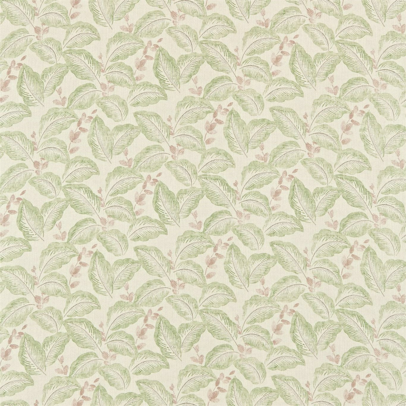 Box Hill Fabric by Sanderson - DRCH222090 - Moss/Cream