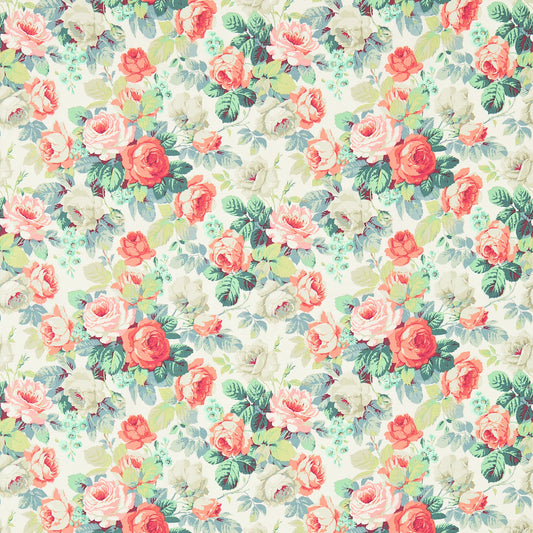 Chelsea Fabric by Sanderson - DVIN224322 - Coral/Emerald