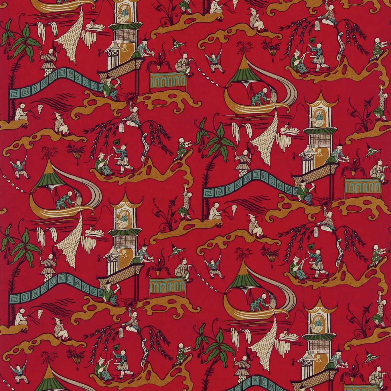 Pagoda River Fabric by Sanderson