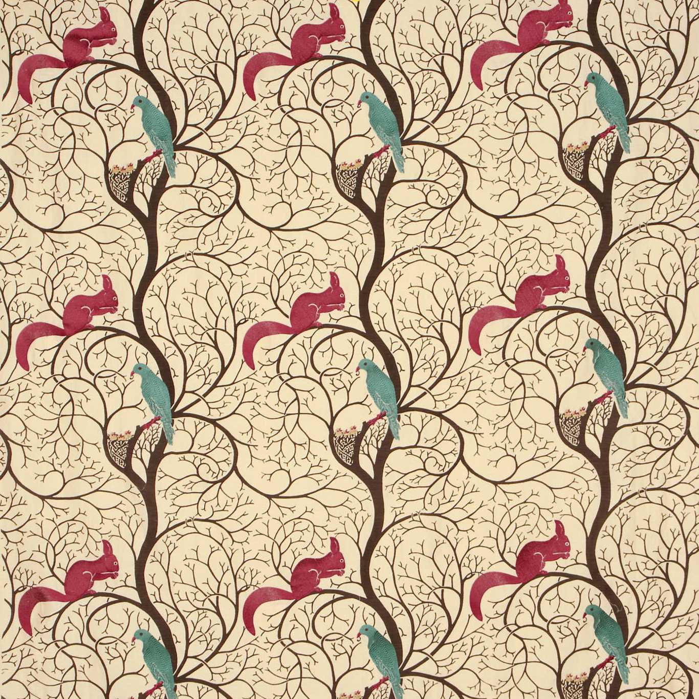 Squirrel & Dove Embroidery Fabric by Sanderson