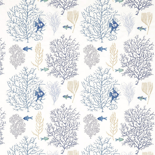 Coral & Fish Fabric by Sanderson - DVOY233300 - Marine/Blue
