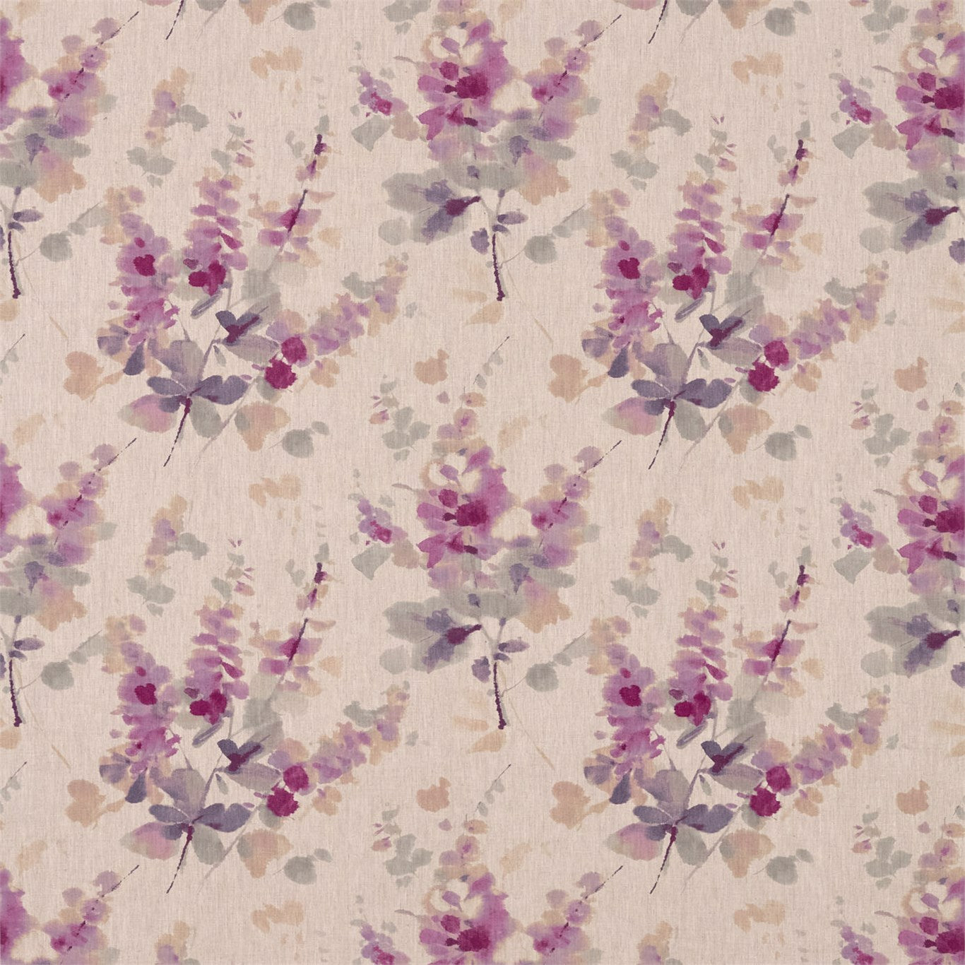 Delphiniums Fabric by Sanderson - DWAP226289 - Grape
