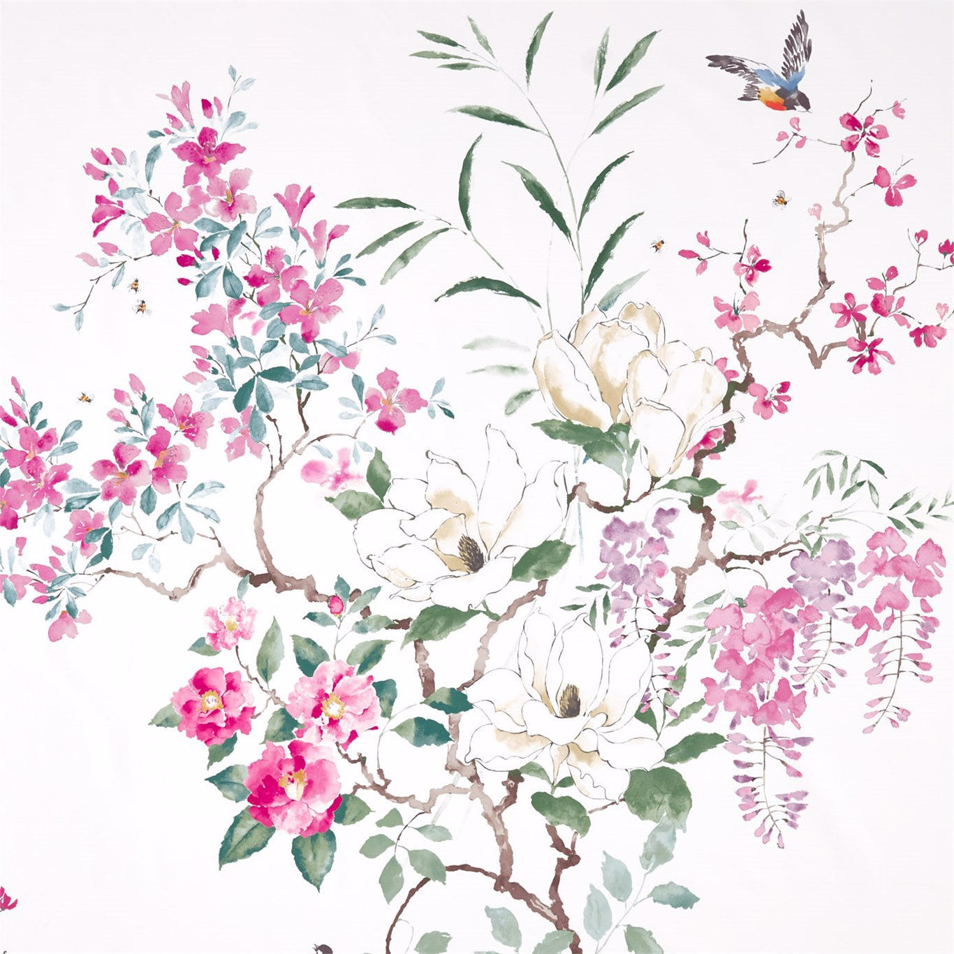 Magnolia & Blossom Cotton Fabric by Sanderson