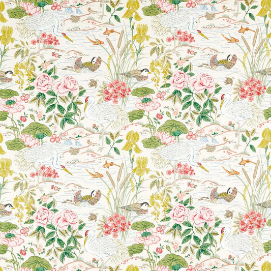 Crane & Frog Fabric by Sanderson - DWAT226968 - Lotus Pink/Gosling