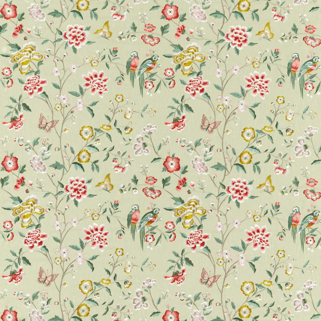Chinoiserie Hall Fabric by Sanderson - DWAT237275 - Bamboo & Rose