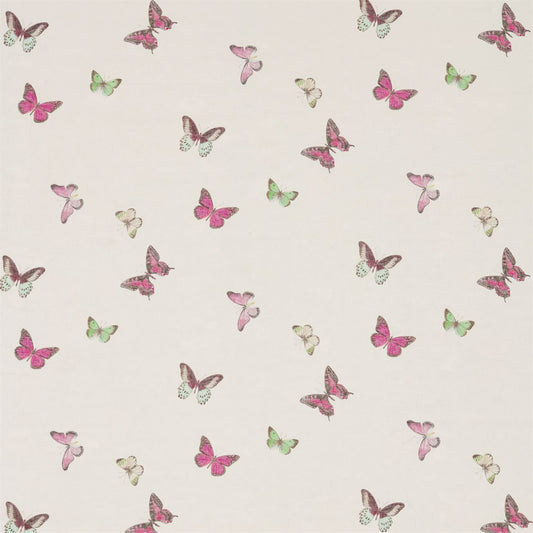 Butterfly Voile Fabric by Sanderson - DWOW225512 - Fuchsia/Cream