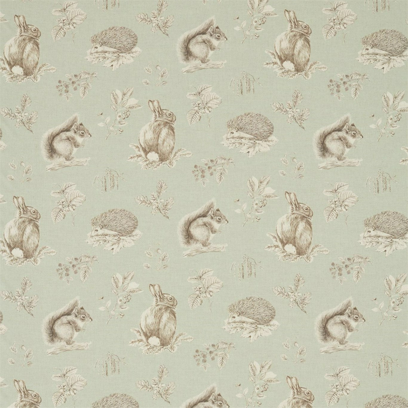 Squirrel & Hedgehog Fabric by Sanderson