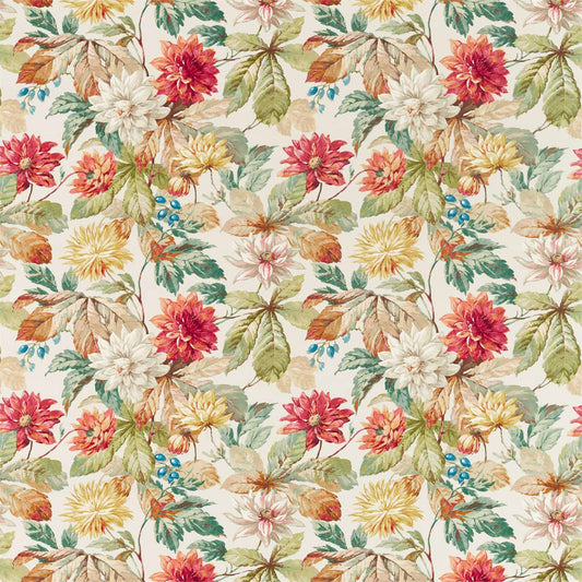 Dahlia & Rosehip Fabric by Sanderson - DYSI226531 - Briarwood/Russet