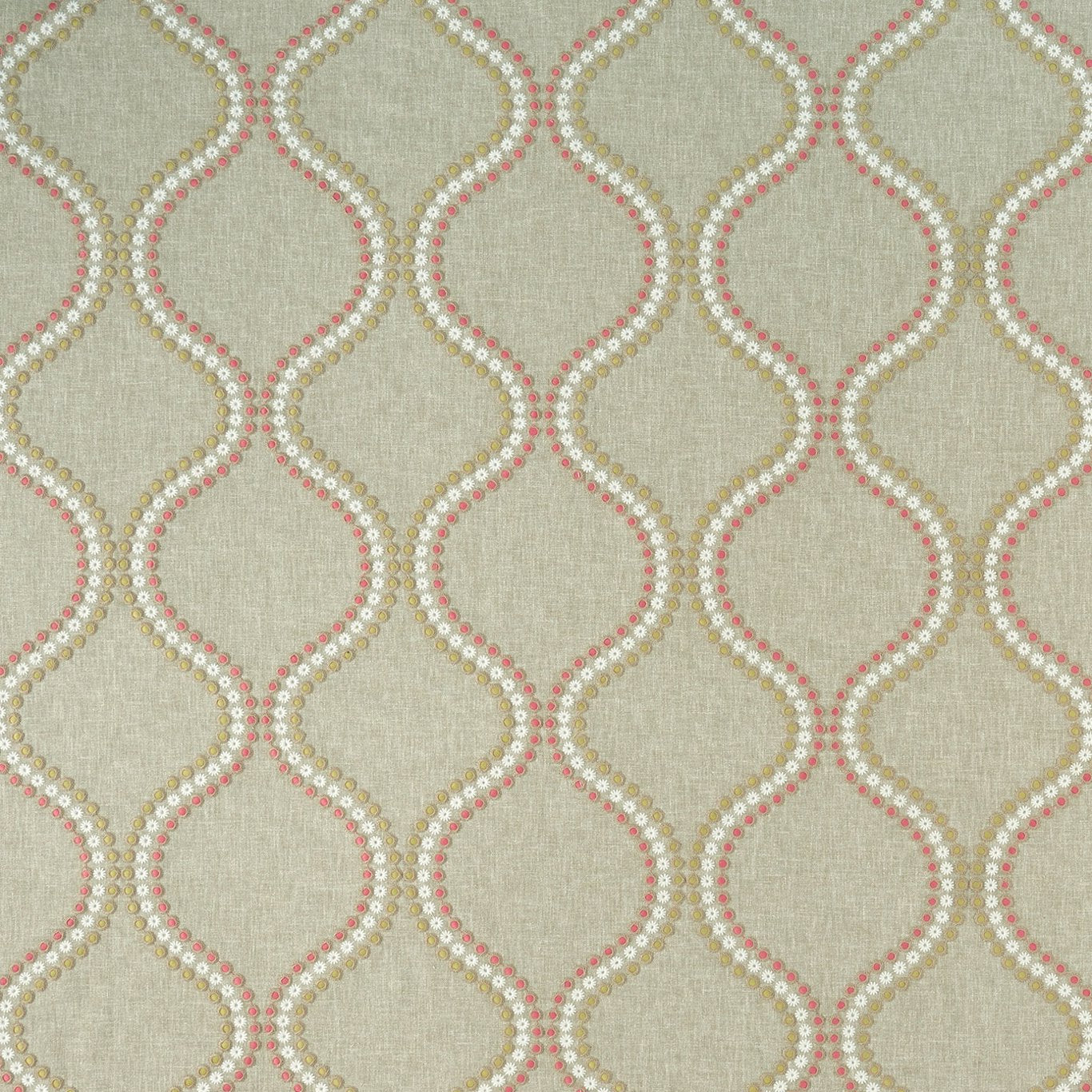 Layton Pink/Apple Fabric by Clarke & Clarke