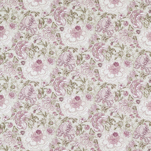 Lucienne Raspberry/Linen Fabric by Clarke & Clarke