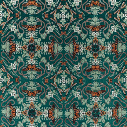 Emerald Forest Fabric by Wedgwood - F1581/04 - Teal Jacquard