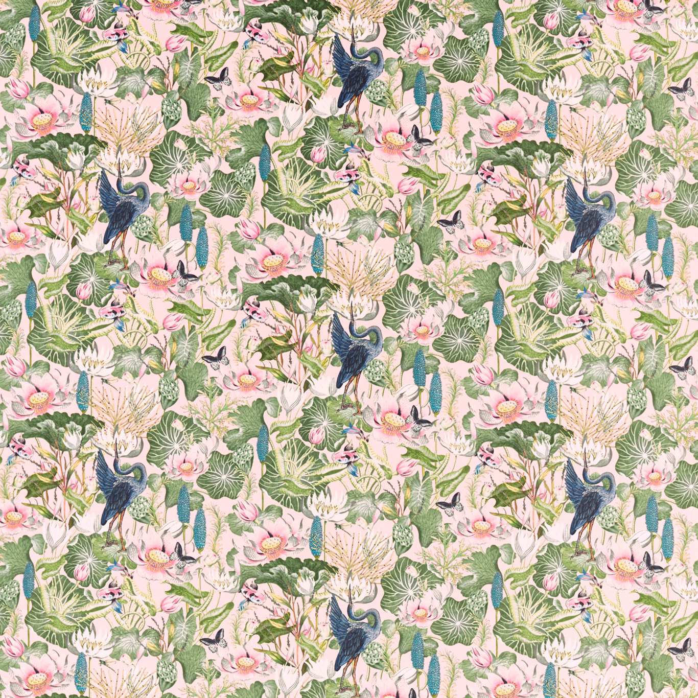 Waterlily Fabric by Wedgwood