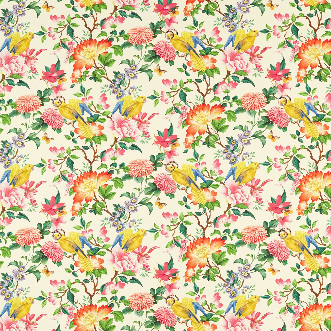 Golden Parrot Fabric by Wedgwood
