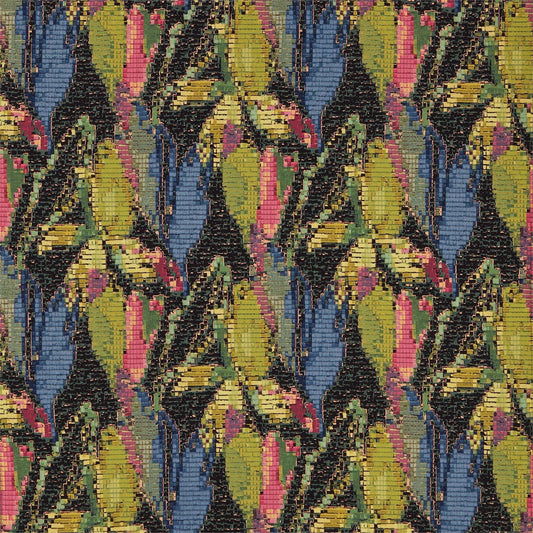 Congo Fabric by Harlequin - HAMA131523 - Flamingo / Indigo / Olive