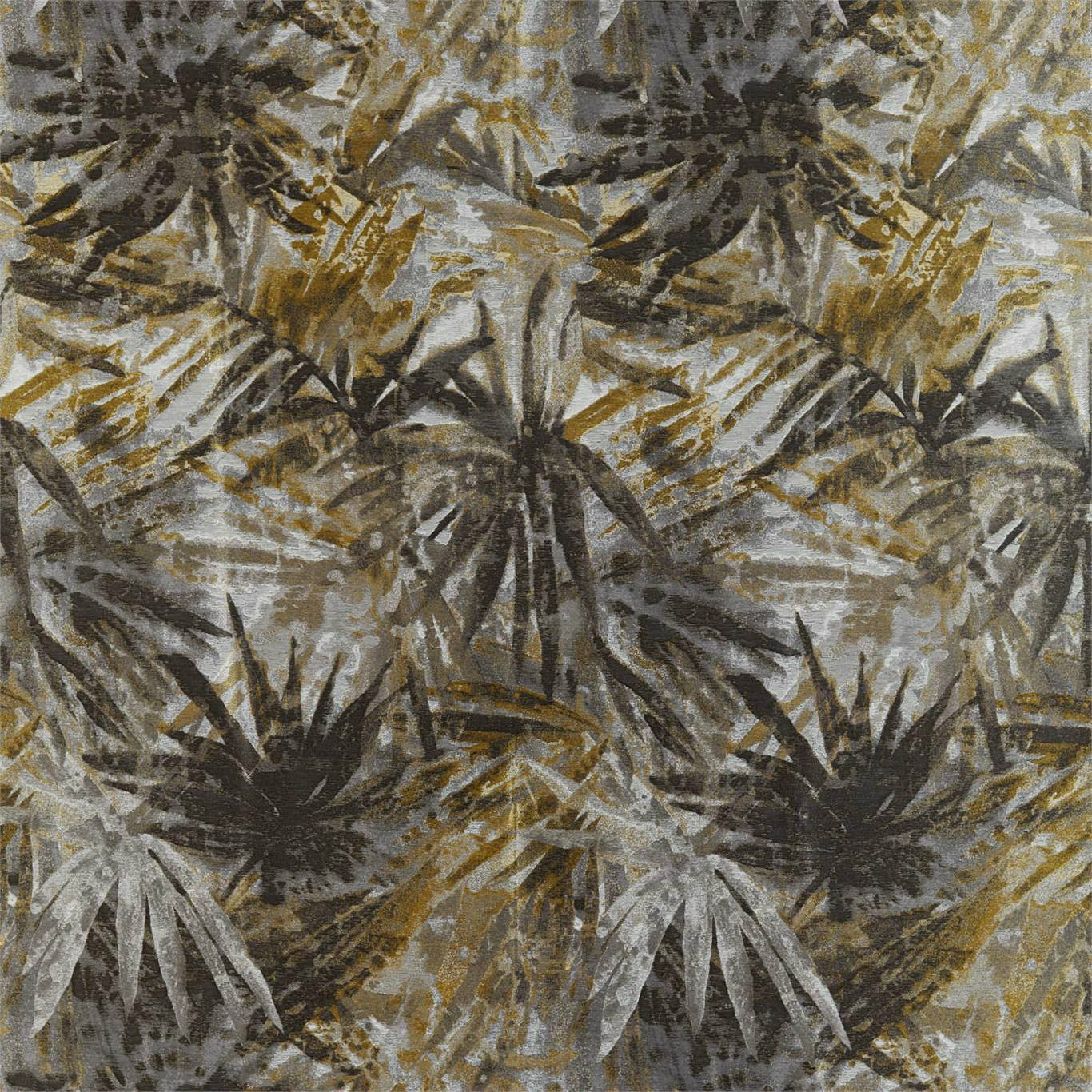 Celadon Fabric by Harlequin - HATL132873 - Saffron / Charcoal / Steel