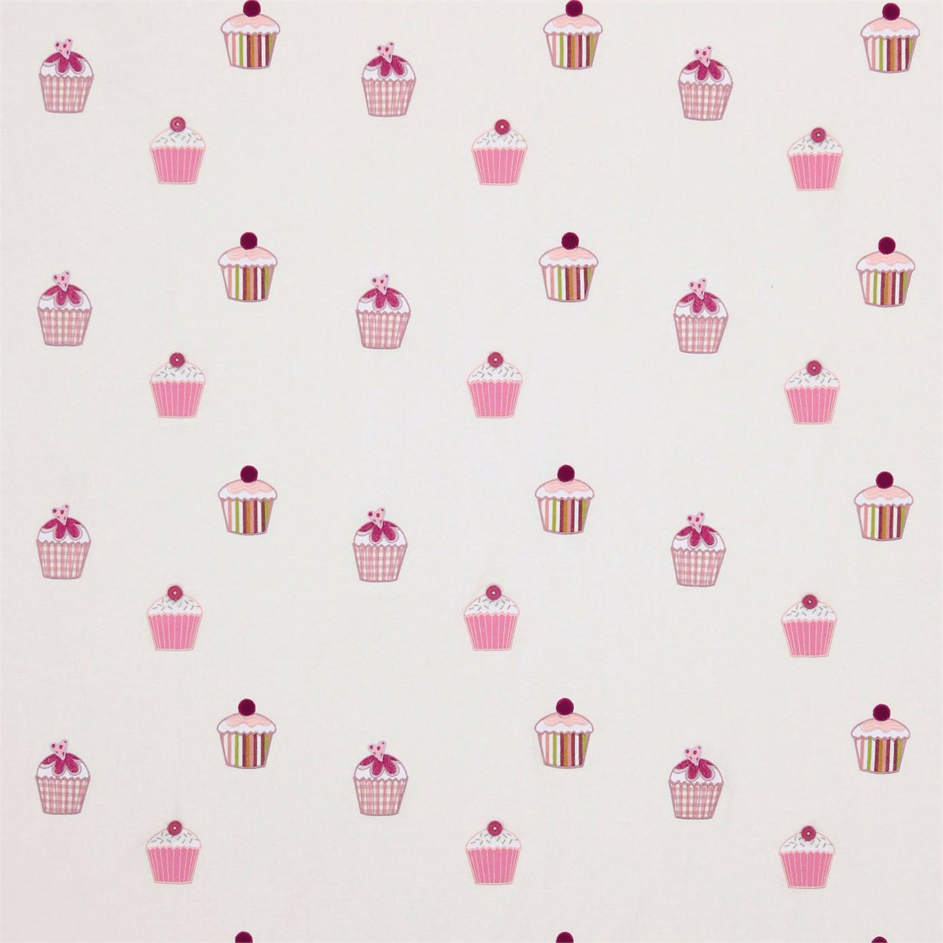Cupcakes Fabric by Harlequin - HWO03263 - Fuchsia Candy Lime And Natural