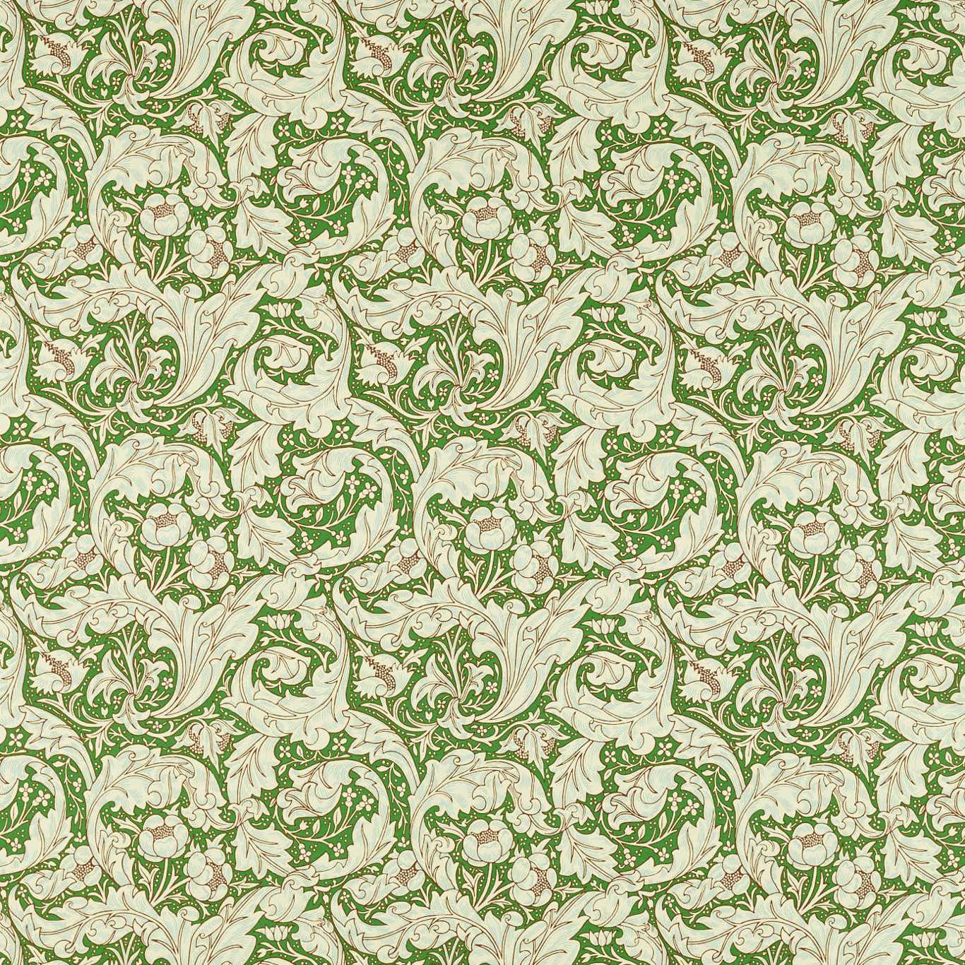Bachelors Button Fabric by Morris & Co. - MCOP226986 - Leaf Green/Sky