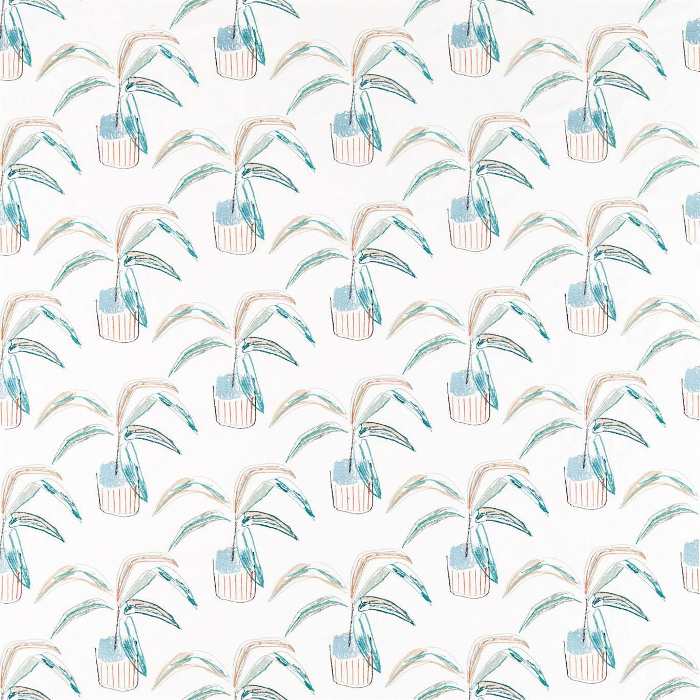 Crassula Fabric by Scion - NABS132861 - Marine / Tangerine / Mint