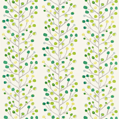 Berry Tree Fabric by Scion - NMEL120051 - Emerald Lime And Chalk