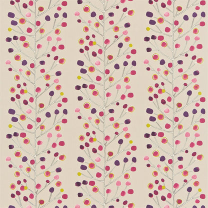 Berry Tree Fabric by Scion - NMEL120053 - Mink Plum Berry And Lime