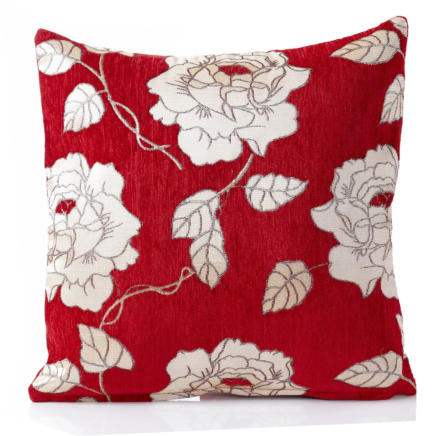 Red Rose Chenille Cushion Covers
