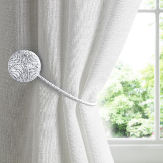White Cirque Magnetic Curtain Tie Backs