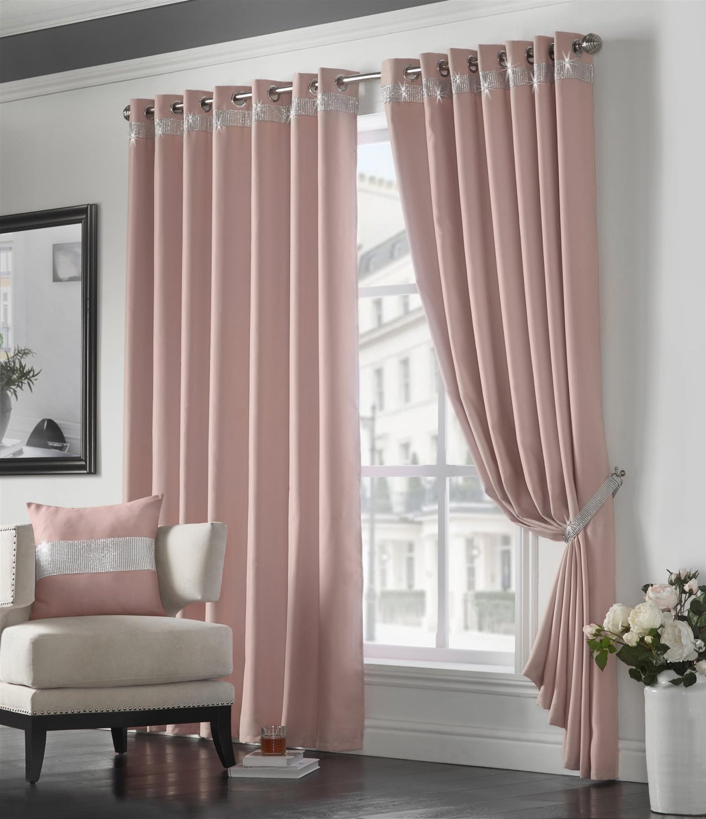 Blush Pal Thermal Eyelet Curtains - Pair