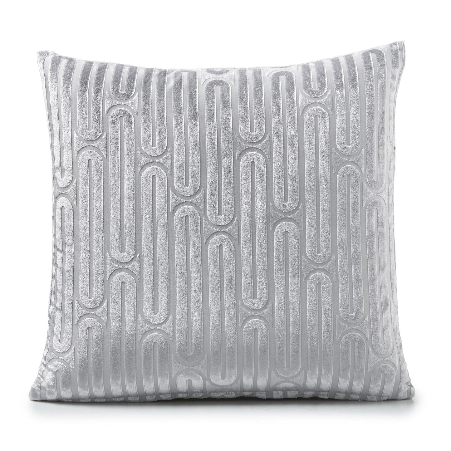 Silver Obo Geometric Chenille Cushion Covers