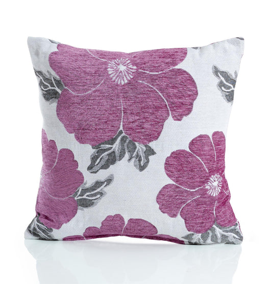 Pink Poppie Chenille Cushion Covers