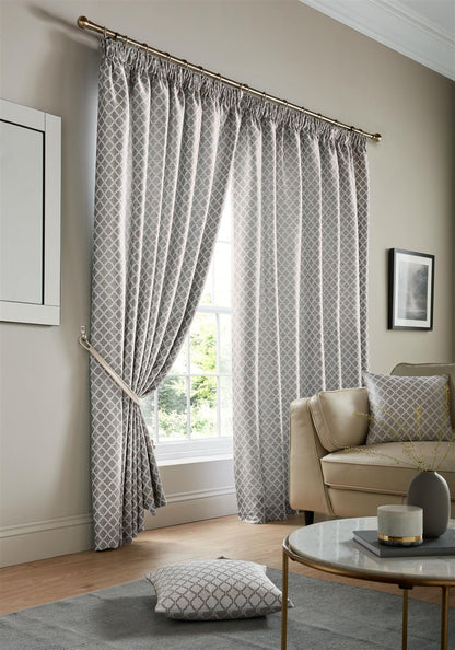 Latte Cotswold Fully Lined Pencil Pleat Curtains Pair