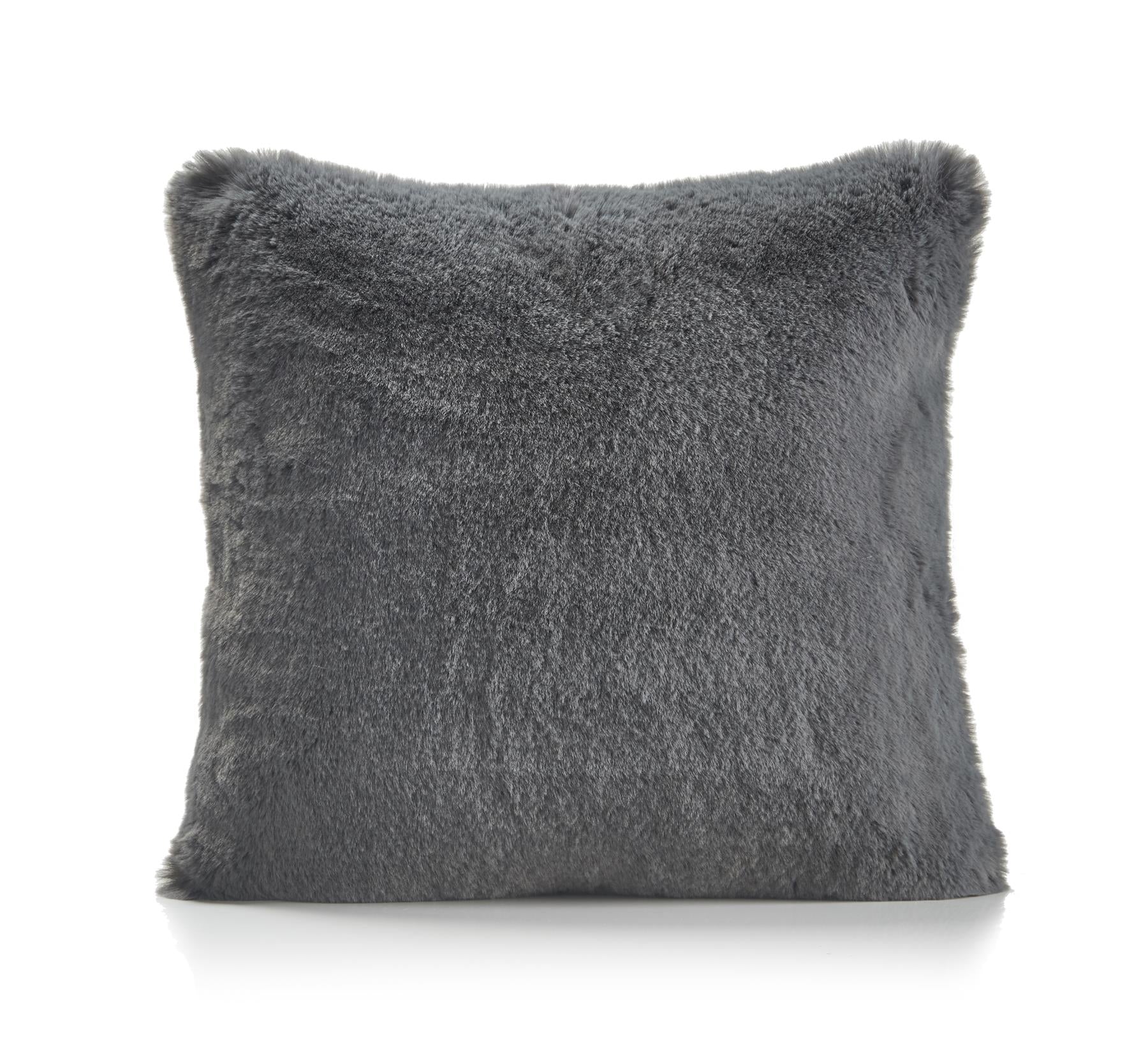 Silver Faux Fur Rabbit Cushion Covers