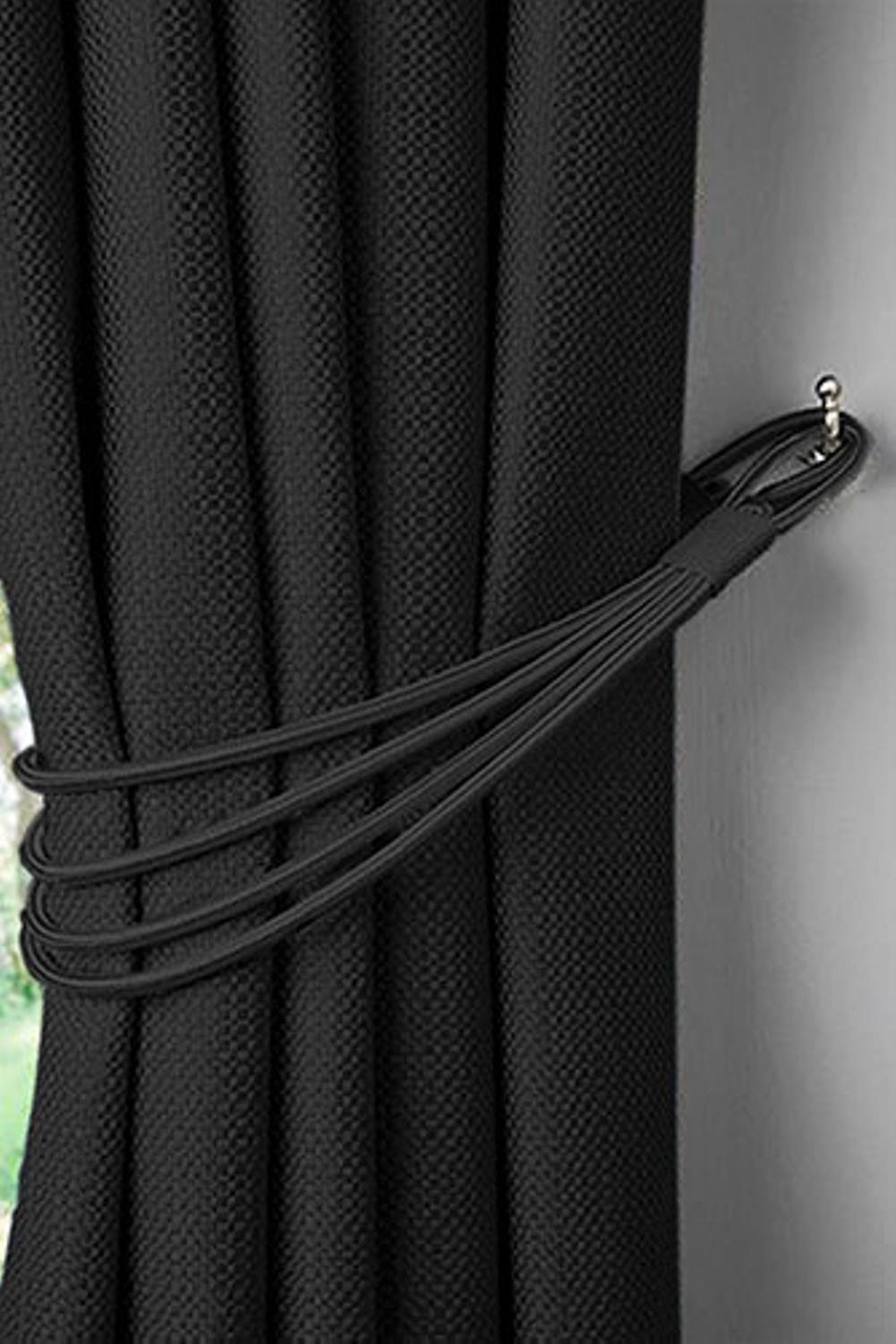 Black Single Charlotte Curtain Tie Backs