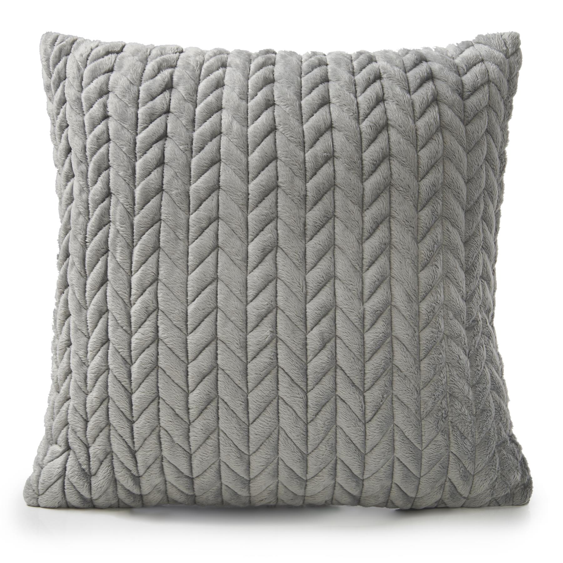 Grey Supersoft Knitted Velvet Cushion Covers