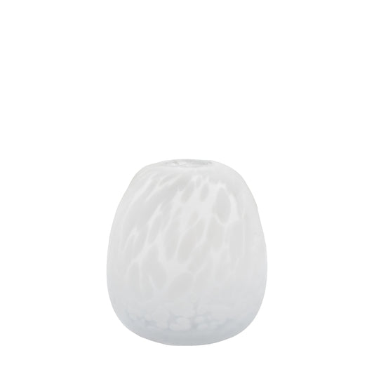 Linni Vase Small Frosted White Speck by Gallery