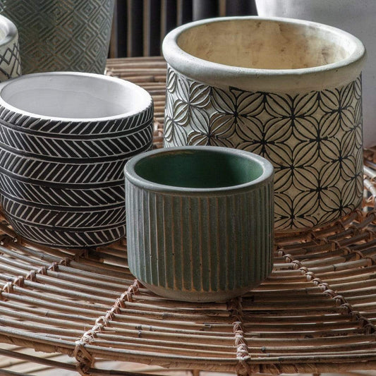 Linear Pot Gold/Green Small by Gallery