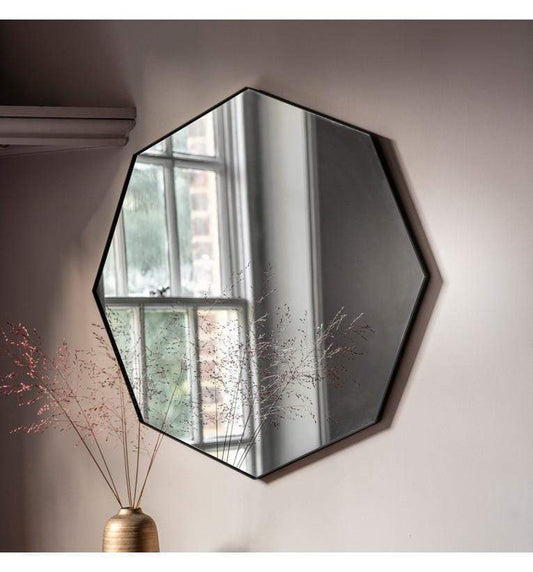 Bowie Octagon Mirror Black 800x800mm by Gallery