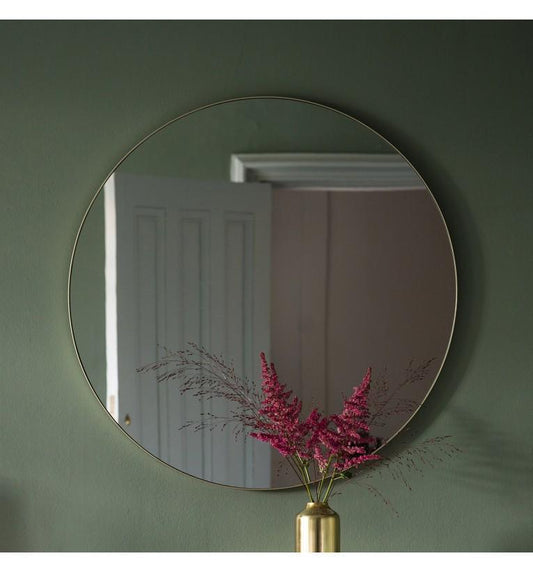 Bowie Round Mirror Champagne 800x800mm by Gallery