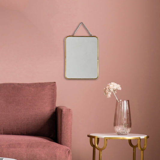 Zuri Mirror Square Antique Brass 200x200mm by Gallery