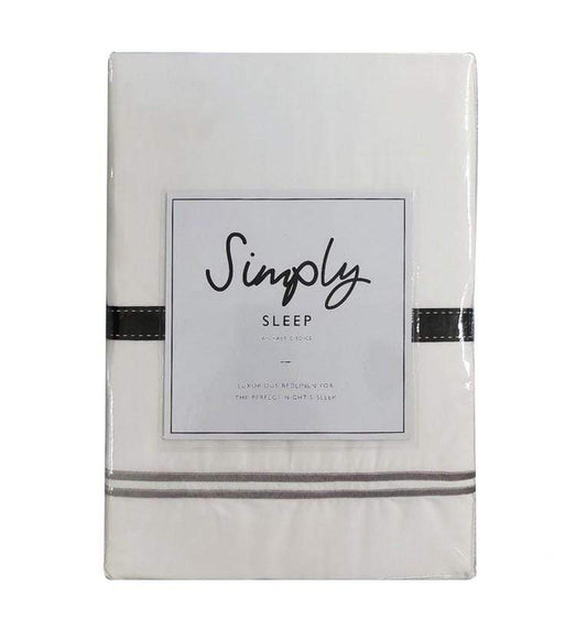 Knightsbridge 500tc Duvet Set White/Silver Sking by Gallery