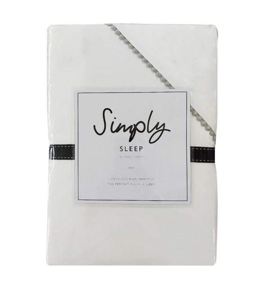 Lace 500tc Duvet Set White/Silver Double by Gallery